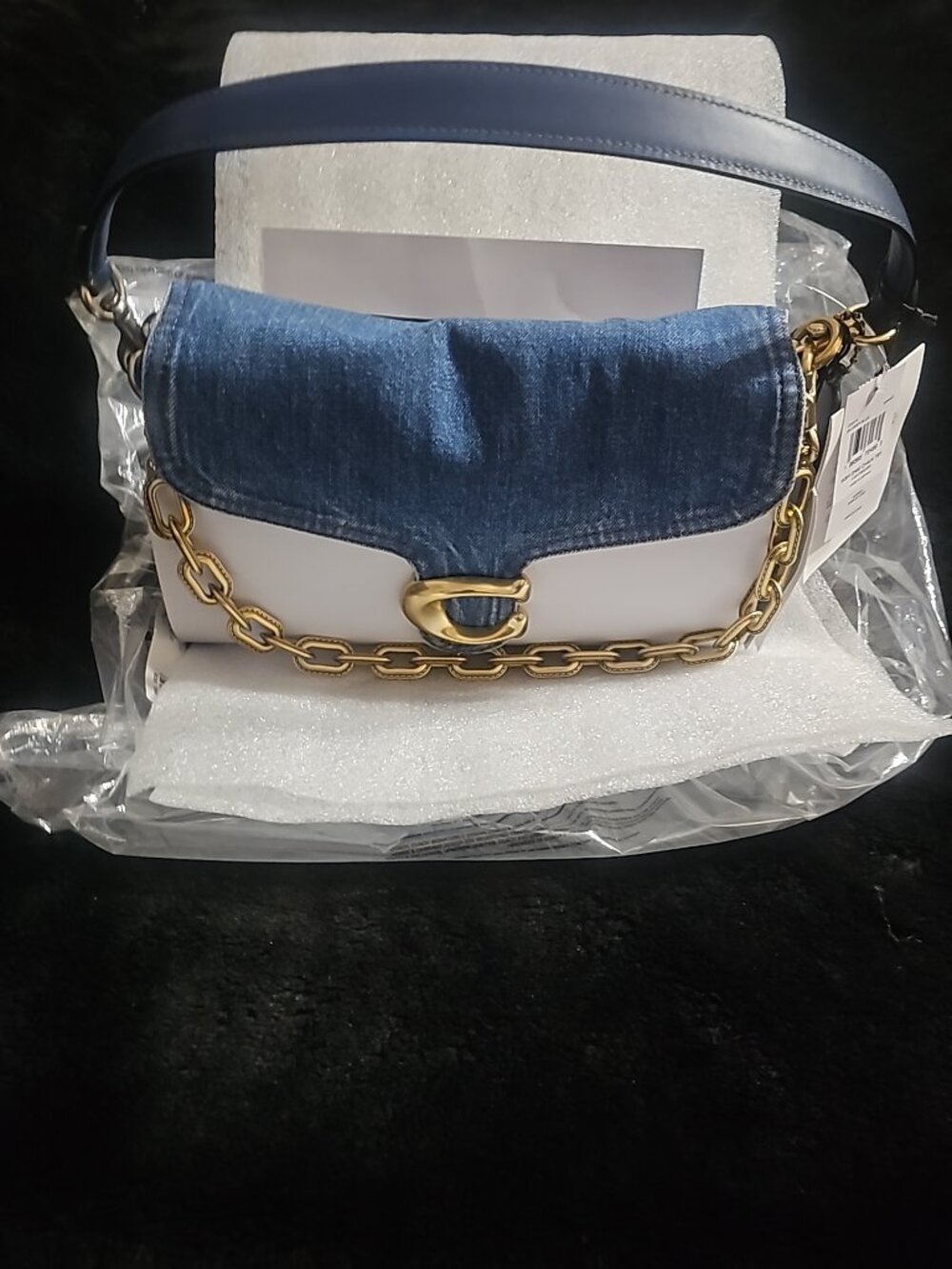 New Small Denim Chain Tabby Shoulder Bag - Picture 9 of 11